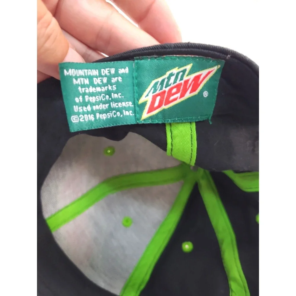 Vtg Mountain Dew Embroidered PepsiCo Checkered Trucker Snapback Hat Cap NWOT